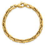 14k Polished 6.25mm Fancy Square Link 7.25 inch Bracelet