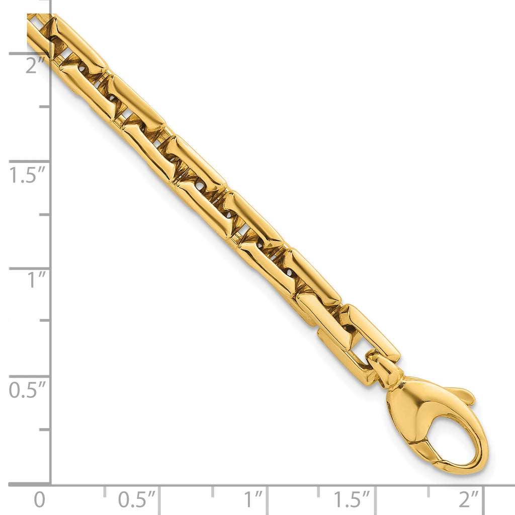 14k Polished 6.25mm Fancy Square Link 7.25 inch Bracelet