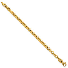 14k Polished 6.75mm Round Fancy Link 7.5 inch Bracelet