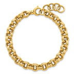 14k Polished 8.5mm Lightweight Double Link Cable 7.5 inch Bracelet Plus 0.75 inch Extender