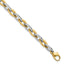 14k Two-tone Polished 7mm Oval Link 7.25 inch Bracelet