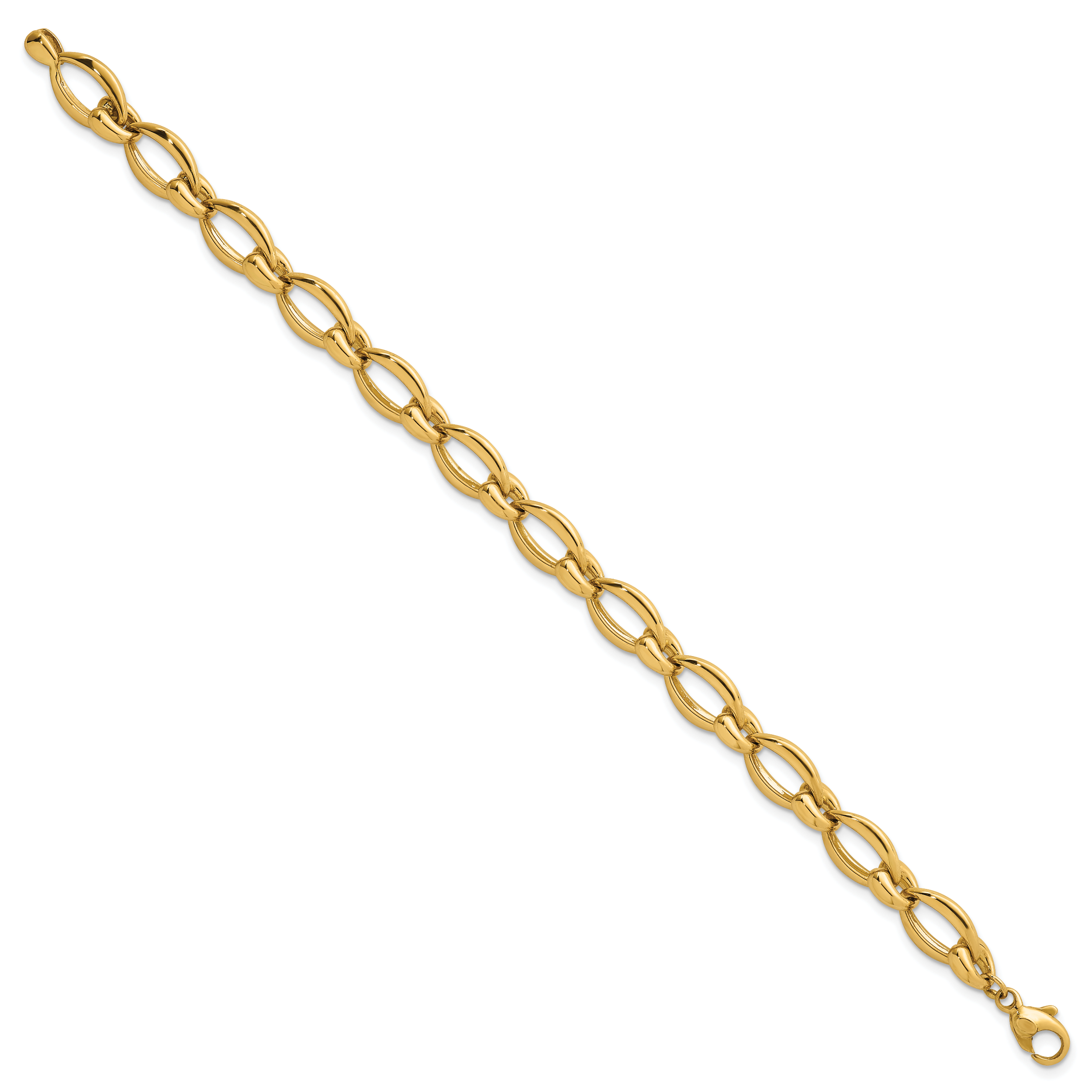 14k Polished 8.75mm Round and Oval Fancy Link 7.5 inch Bracelet Secondary image