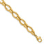 14k Polished 8.75mm Round and Oval Fancy Link 7.5 inch Bracelet