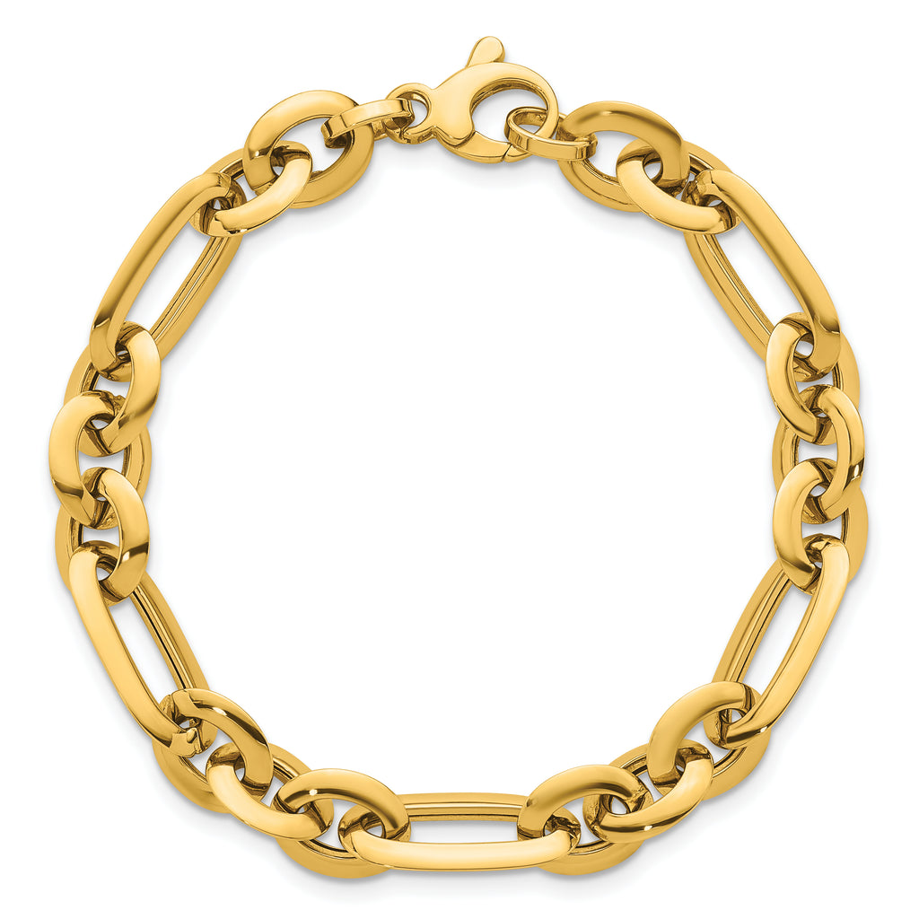 14k Polished 7.75mm Long Knife Edge Link 7.5 inch Bracelet