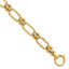 14k Polished 9mm Lightweight Oval Textured Fancy Link 8 inch Bracelet