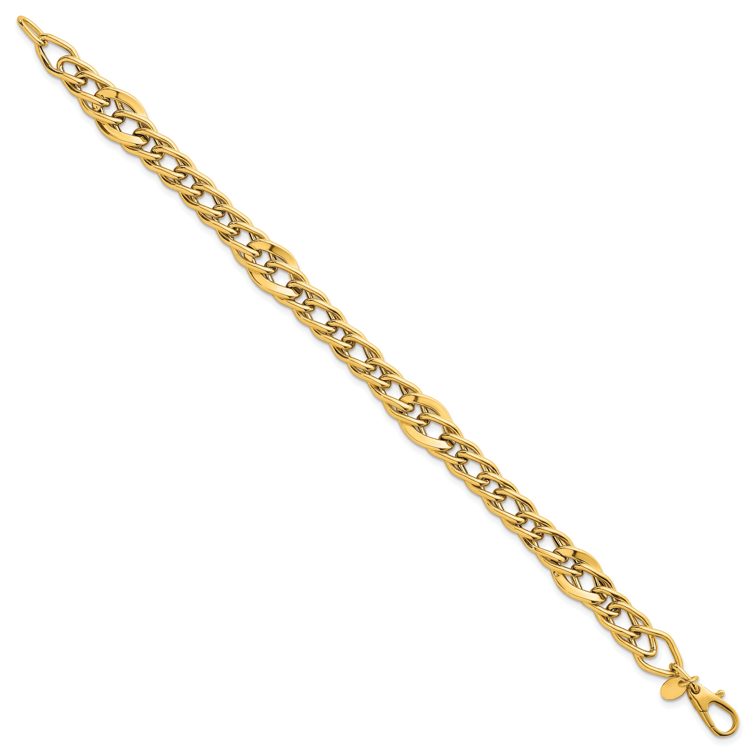 14k Polished Multi Graduated Curb Link 8 inch Bracelet