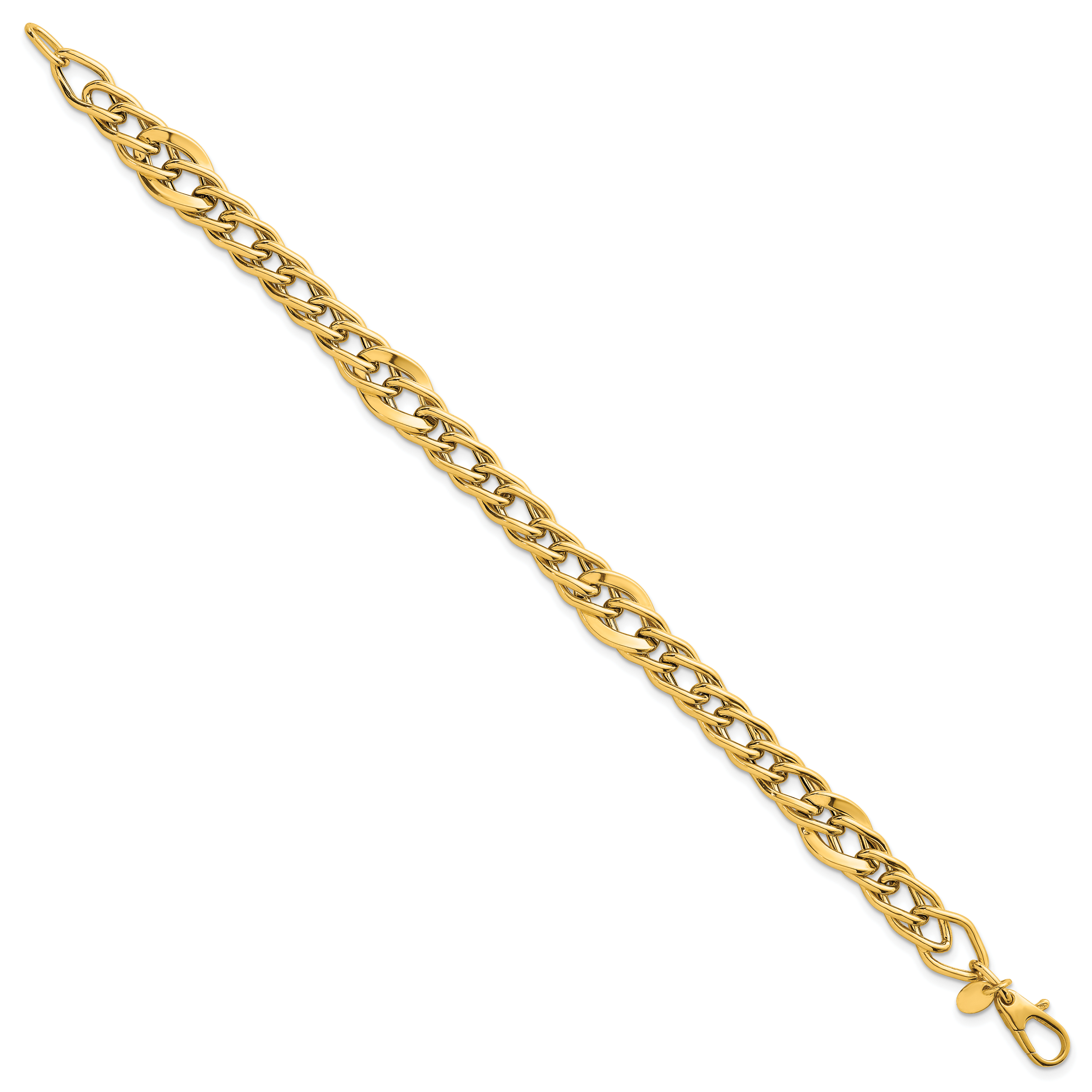 14k Polished Multi Graduated Curb Link 8 inch Bracelet