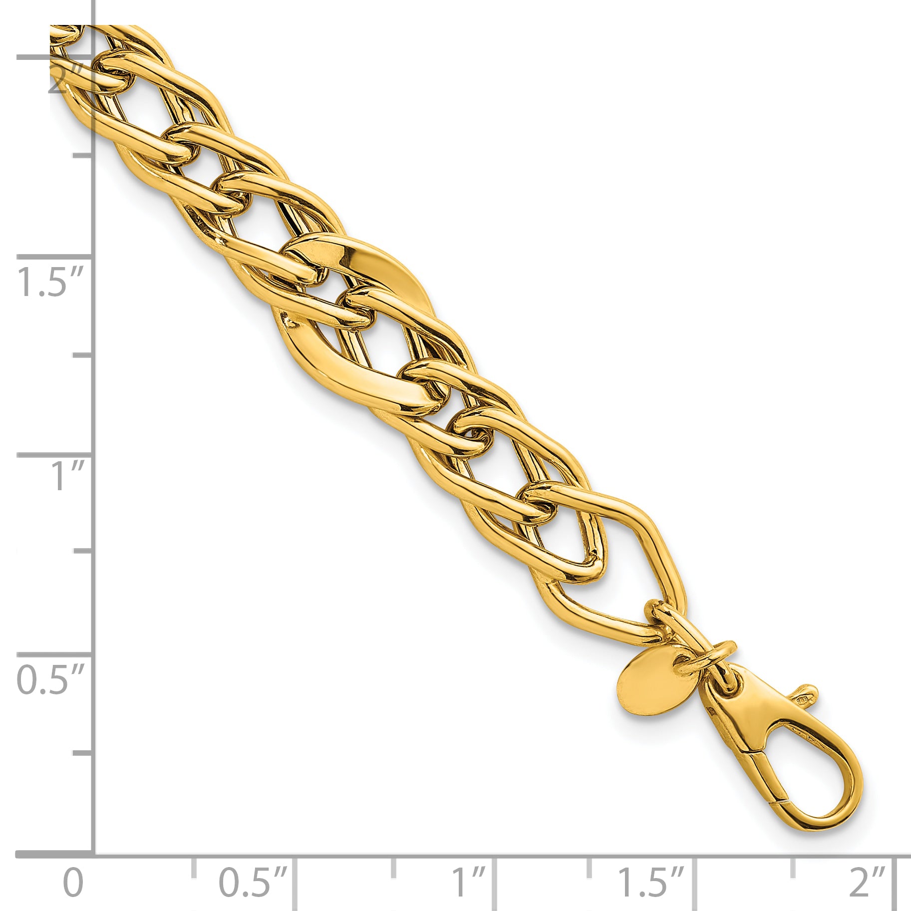 14k Polished Multi Graduated Curb Link 8 inch Bracelet