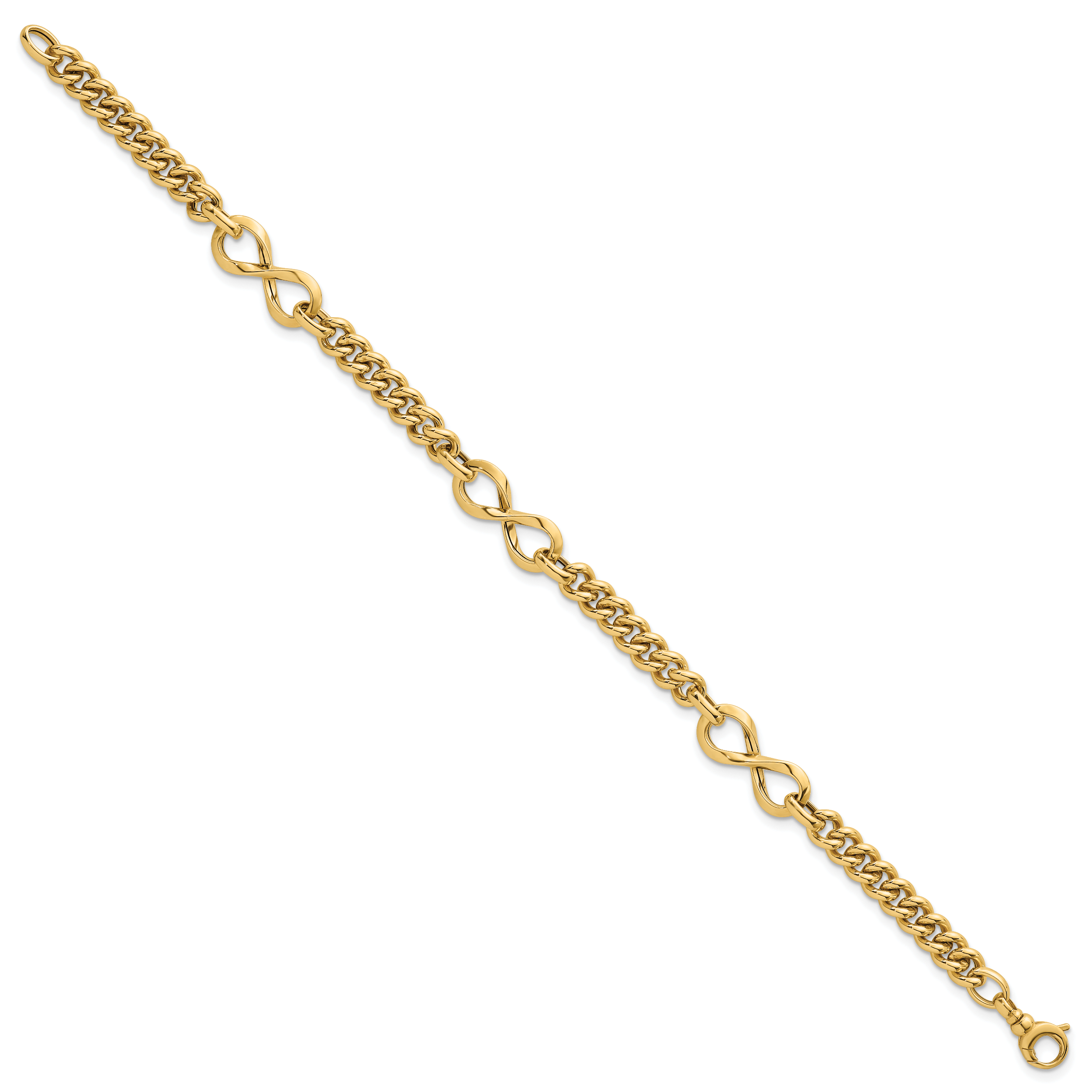 14k Polished 8mm Lightweight Fancy Infinity Link and Chain 8 inch Bracelet Secondary image