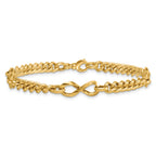 14k Polished 8mm Lightweight Fancy Infinity Link and Chain 8 inch Bracelet