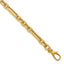 14k Polished and Textured 4.9mm Oval and Round Link 7.5 inch Bracelet