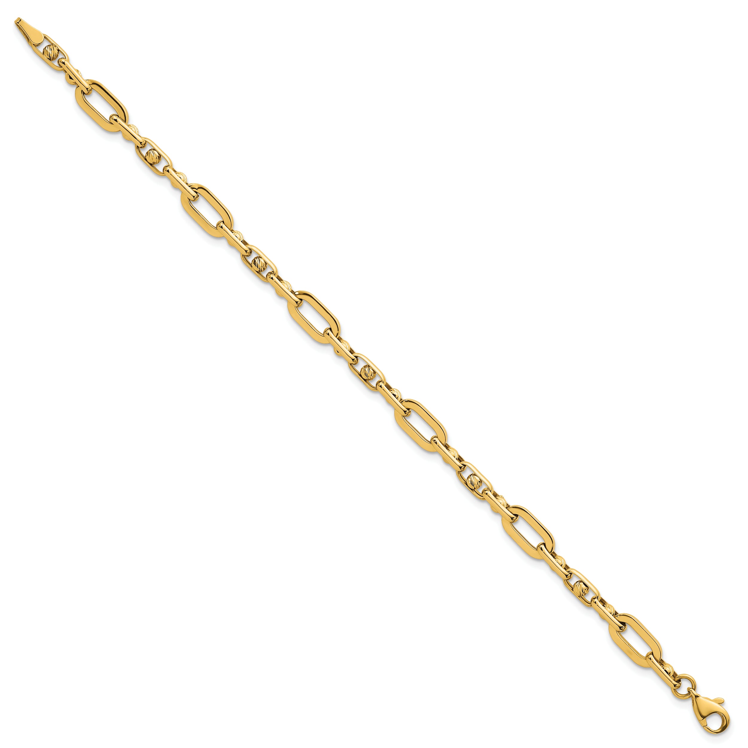 14k Polished 5.75mm Fancy Open Link 7.25 inch Bracelet