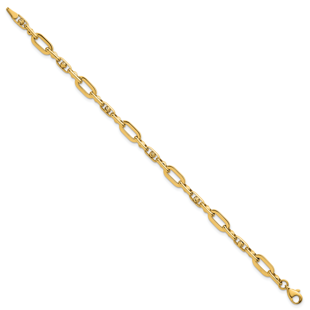 14k Polished 5.75mm Fancy Open Link 7.25 inch Bracelet
