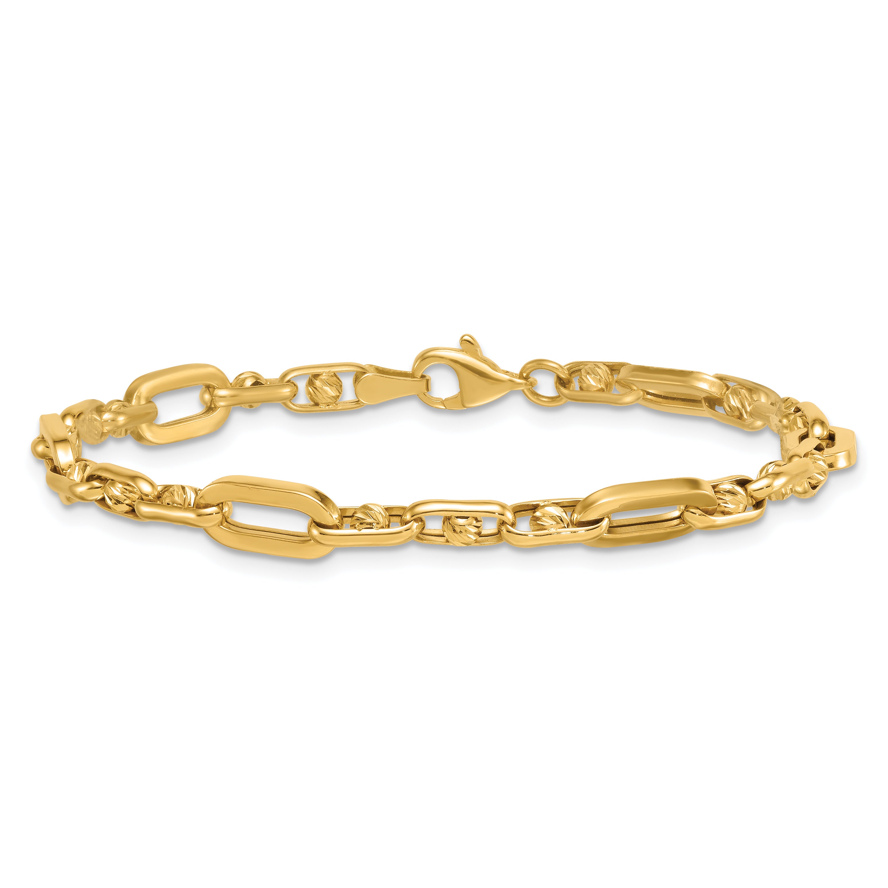 14k Polished 5.75mm Fancy Open Link 7.25 inch Bracelet
