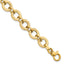 14K Polished and Textured 12mm Fancy Round Link 7 inch Bracelet