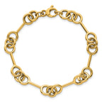 14k Polished 8.4mm Fancy Link 7.5 inch Bracelet