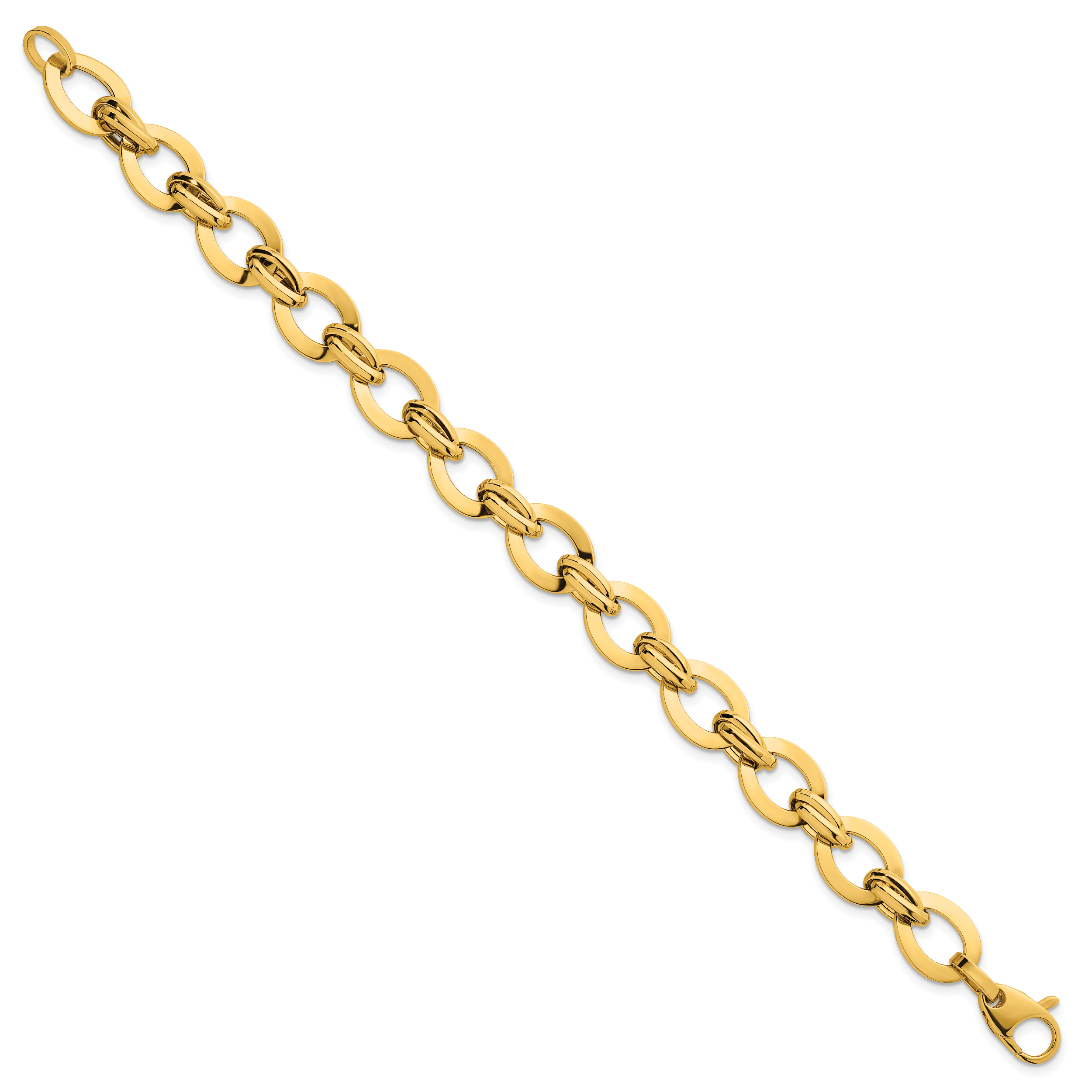 14k Polished 10.8mm Lightweight Oval Fancy Link 7.75 inch Bracelet Secondary image