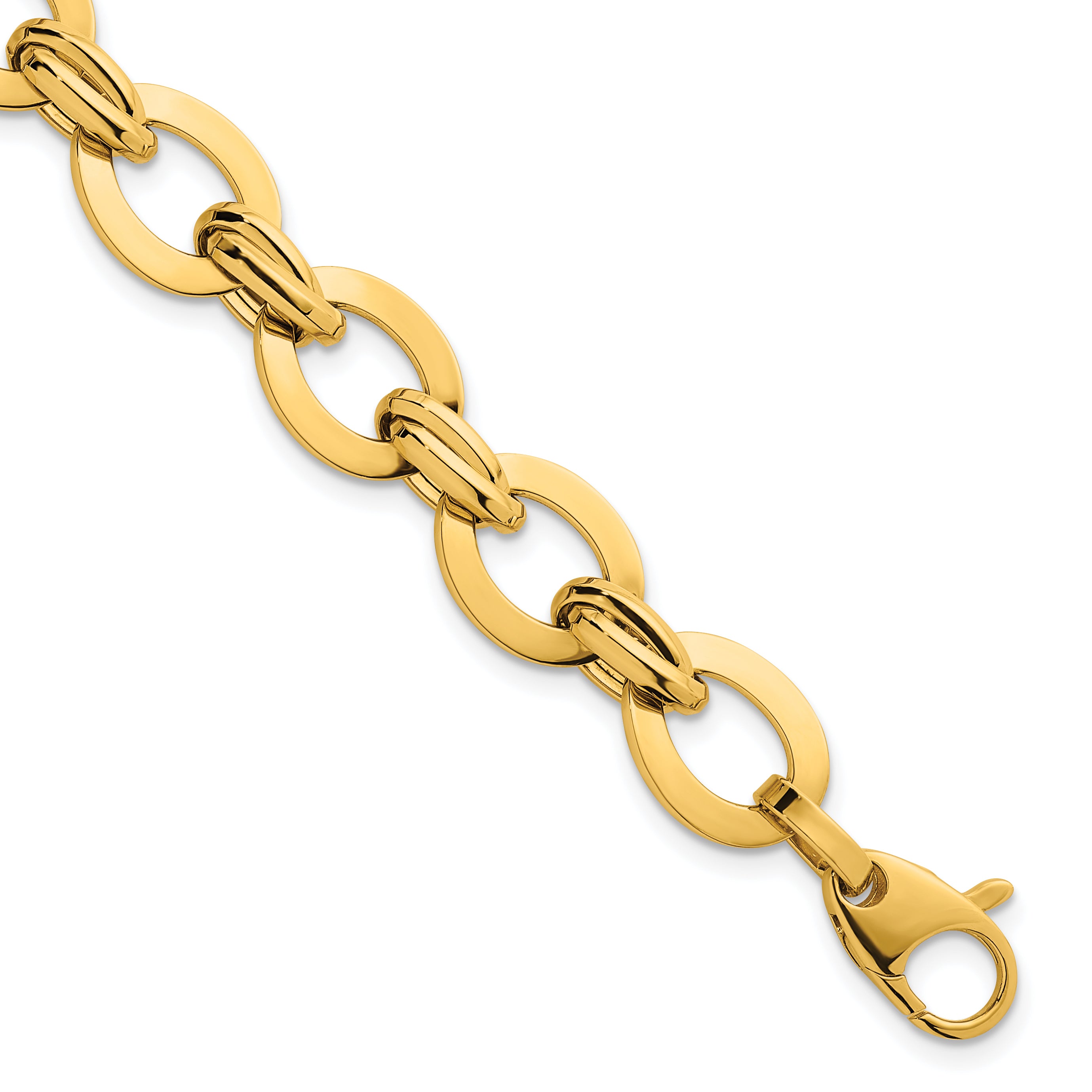 14k Polished 10.8mm Lightweight Oval Fancy Link 7.75 inch Bracelet Main image