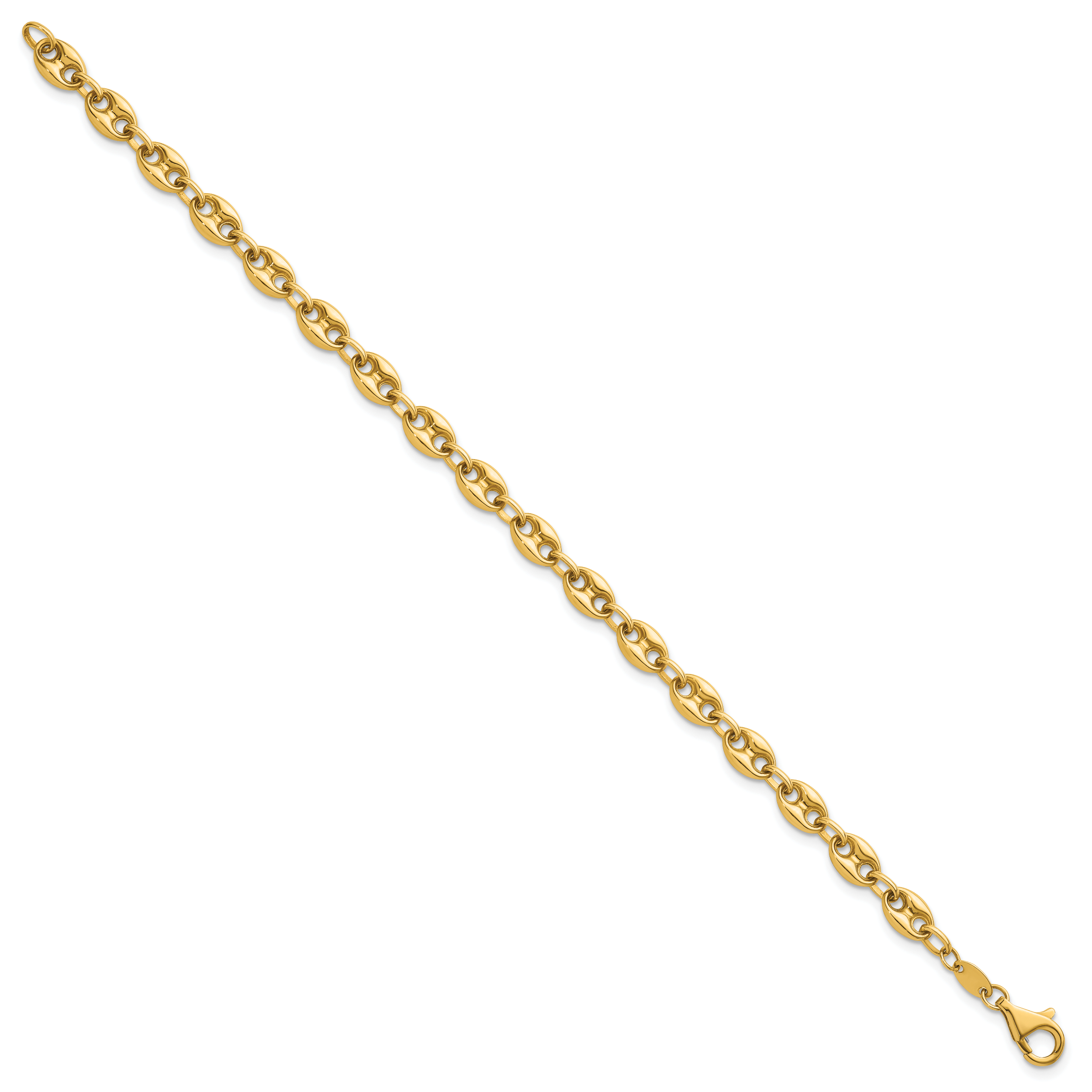 14K Polished 5.6mm Puffed Anchor/Mariner Link 7.5 inch Bracelet Secondary image