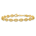 14K Polished 5.6mm Puffed Anchor/Mariner Link 7.5 inch Bracelet