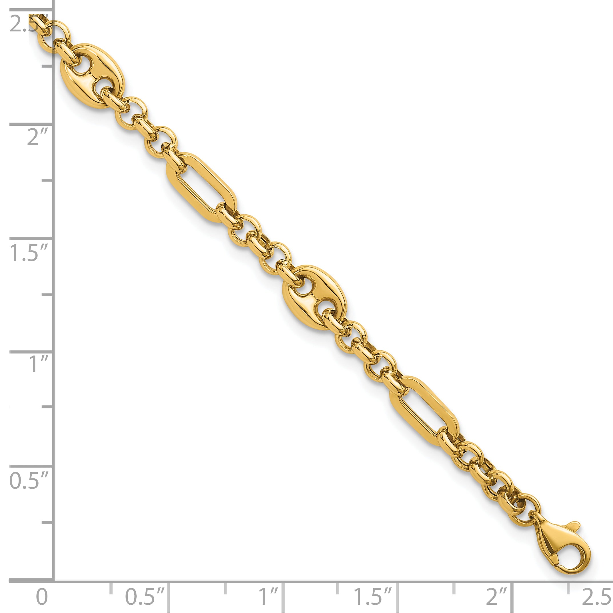 14k Polished 4.6mm Fancy Multi-link 7.5 inch Bracelet