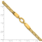 14k Polished Fancy Oval Center 7.5 inch Brick Link Bracelet