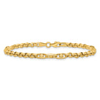 14k Polished and Diamond-cut 3.9mm Fancy Link 7.5 inch Bracelet