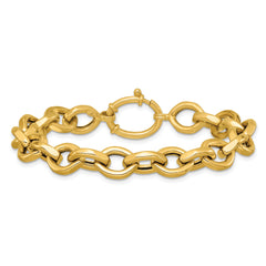 14k Polished 9mm Fancy Cable Link 7.25 inch Bracelet