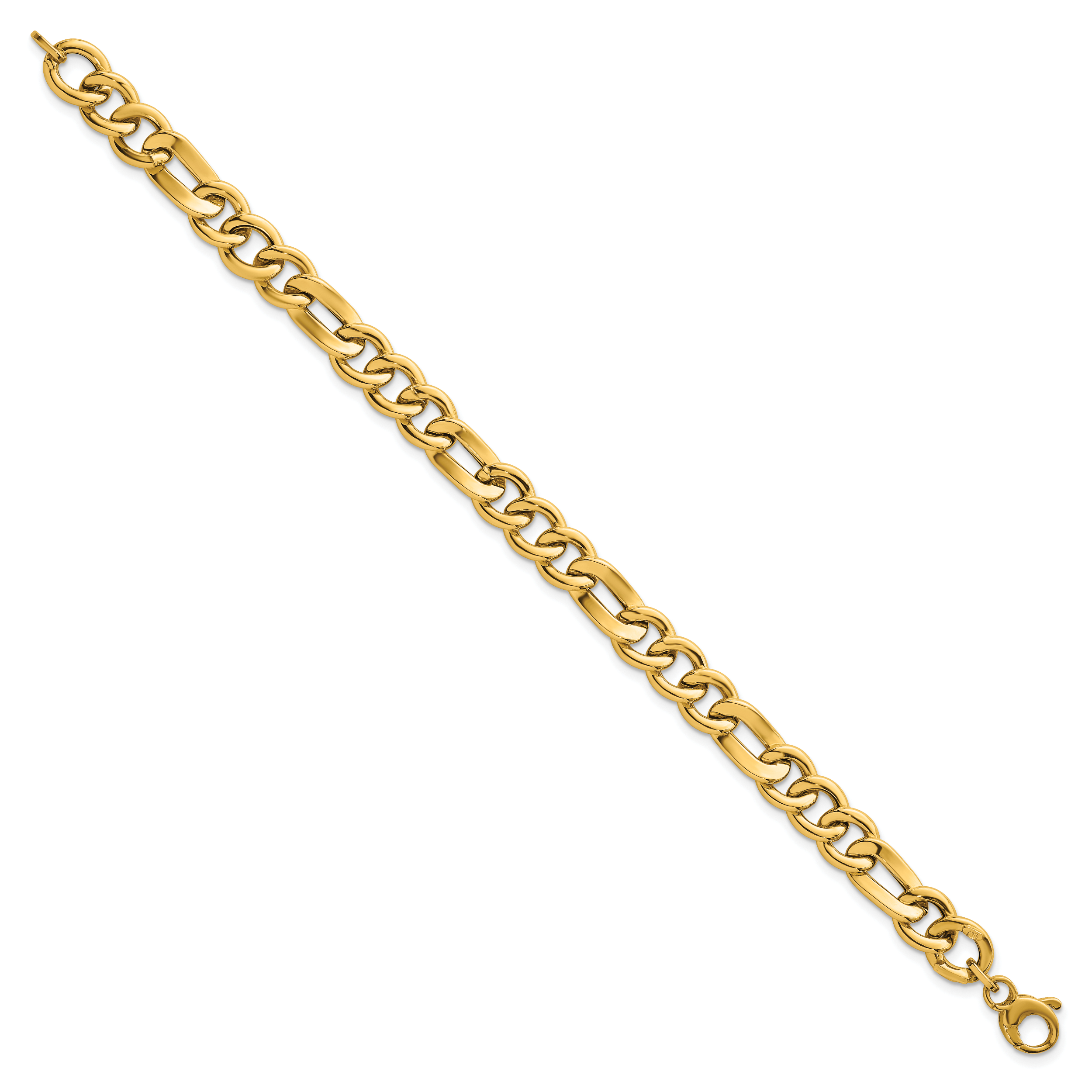 14k Polished 8.3mm Fancy Figaro Link 7.5 inch Bracelet Secondary image