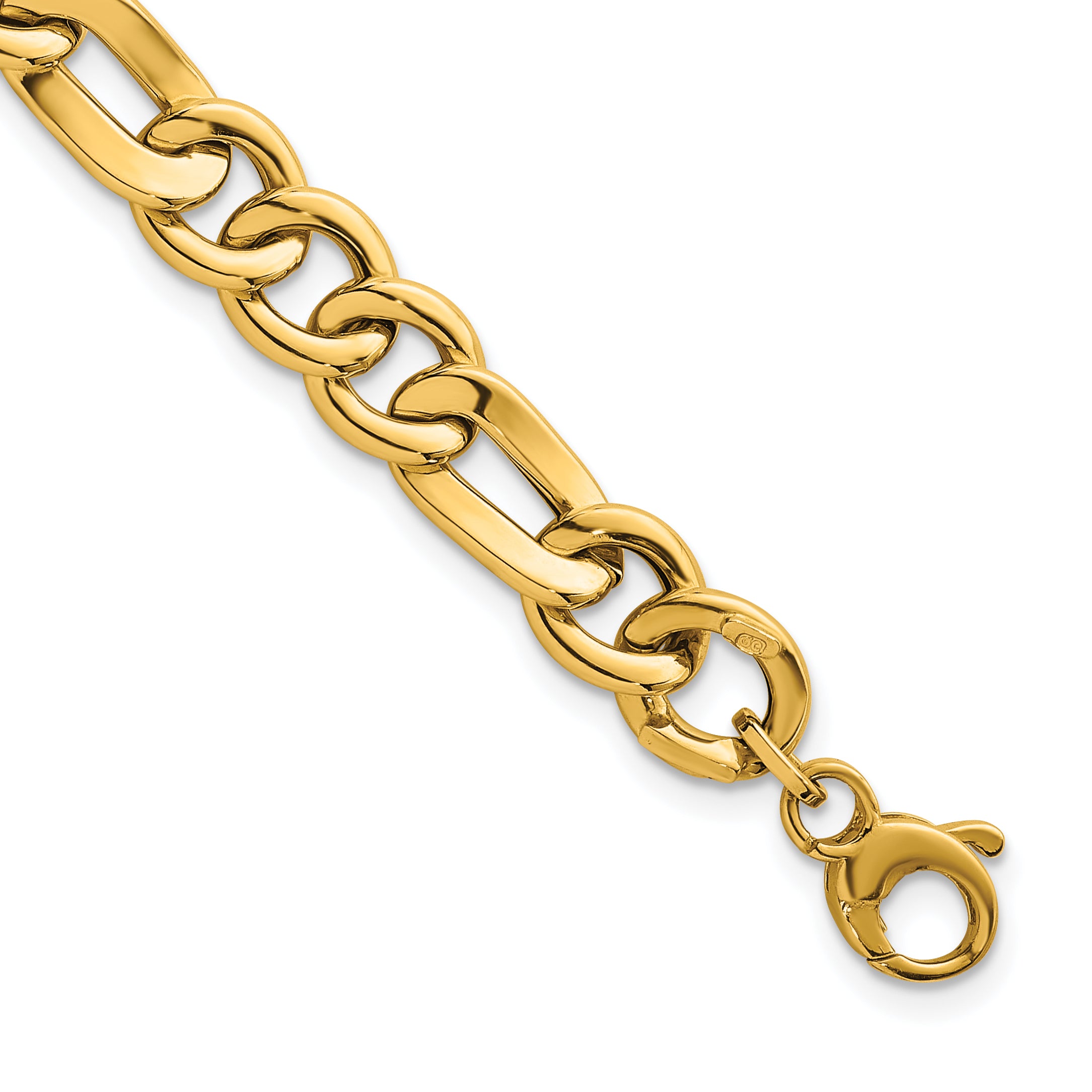 14k Polished 8.3mm Fancy Figaro Link 7.5 inch Bracelet Main image