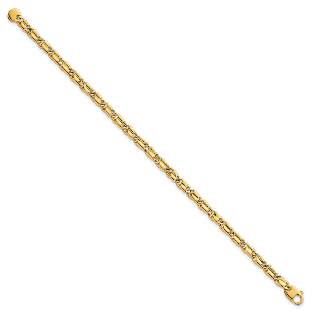 14k Polished 4.5mm Fancy Flat Link 7.25 inch Bracelet