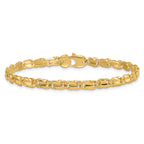 14k Polished 4.5mm Fancy Flat Link 7.25 inch Bracelet