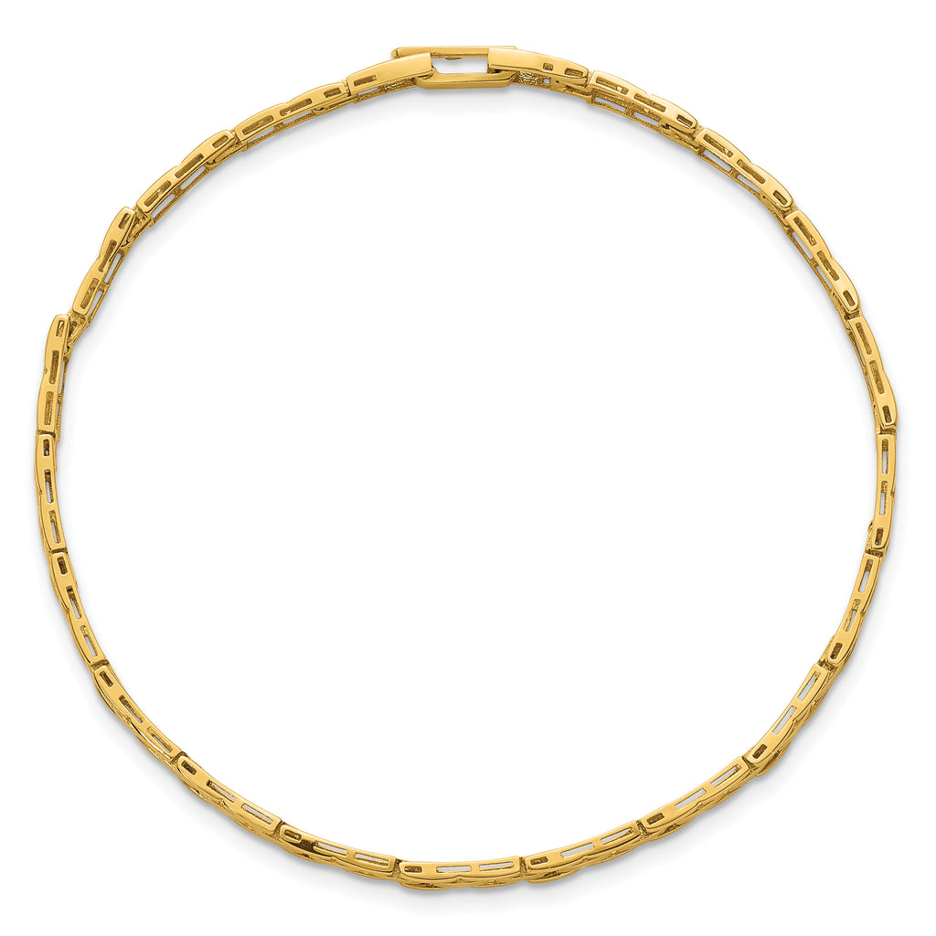 14k Polished 4.25mm Fancy Link 7.5 inch Bracelet