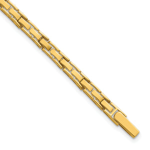 Fancy Link Bracelet in 14K Yellow Gold, 4.25mm, 7.5 Inch - Sophia Jewelers