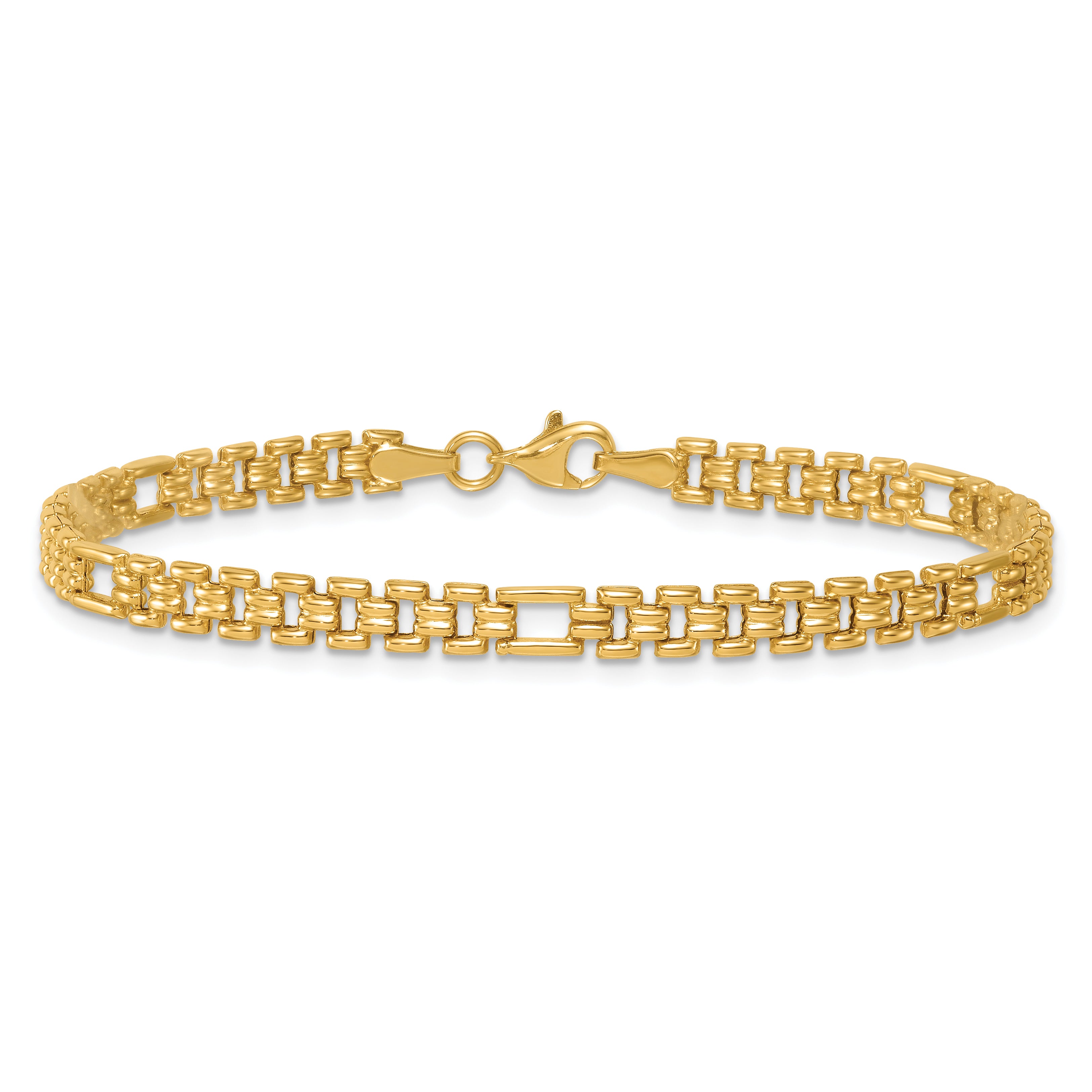14K Polished 4.5mm Fancy Link 7.5 inch Bracelet