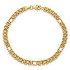 14K Polished 4.5mm Fancy Link 7.5 inch Bracelet