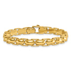 14K Polished 6.9mm Fancy Link 7.5 inch Bracelet