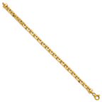 14K Polished 5.75mm Fancy Cable Link 7.5 Inch Bracelet