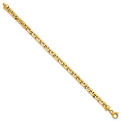 14K Polished 5.75mm Fancy Cable Link 7.5 Inch Bracelet