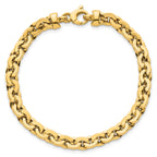 14K Polished 5.75mm Fancy Cable Link 7.5 Inch Bracelet