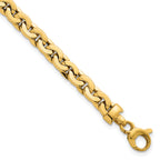 14K Polished 5.75mm Fancy Cable Link 7.5 Inch Bracelet