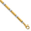 14k Two Tone Polished 4mm Fancy Bar Link 7.5 inch Bracelet