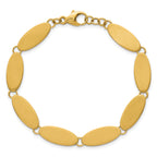 14k Brushed 8mm Fancy Ovals 7 inch Bracelet