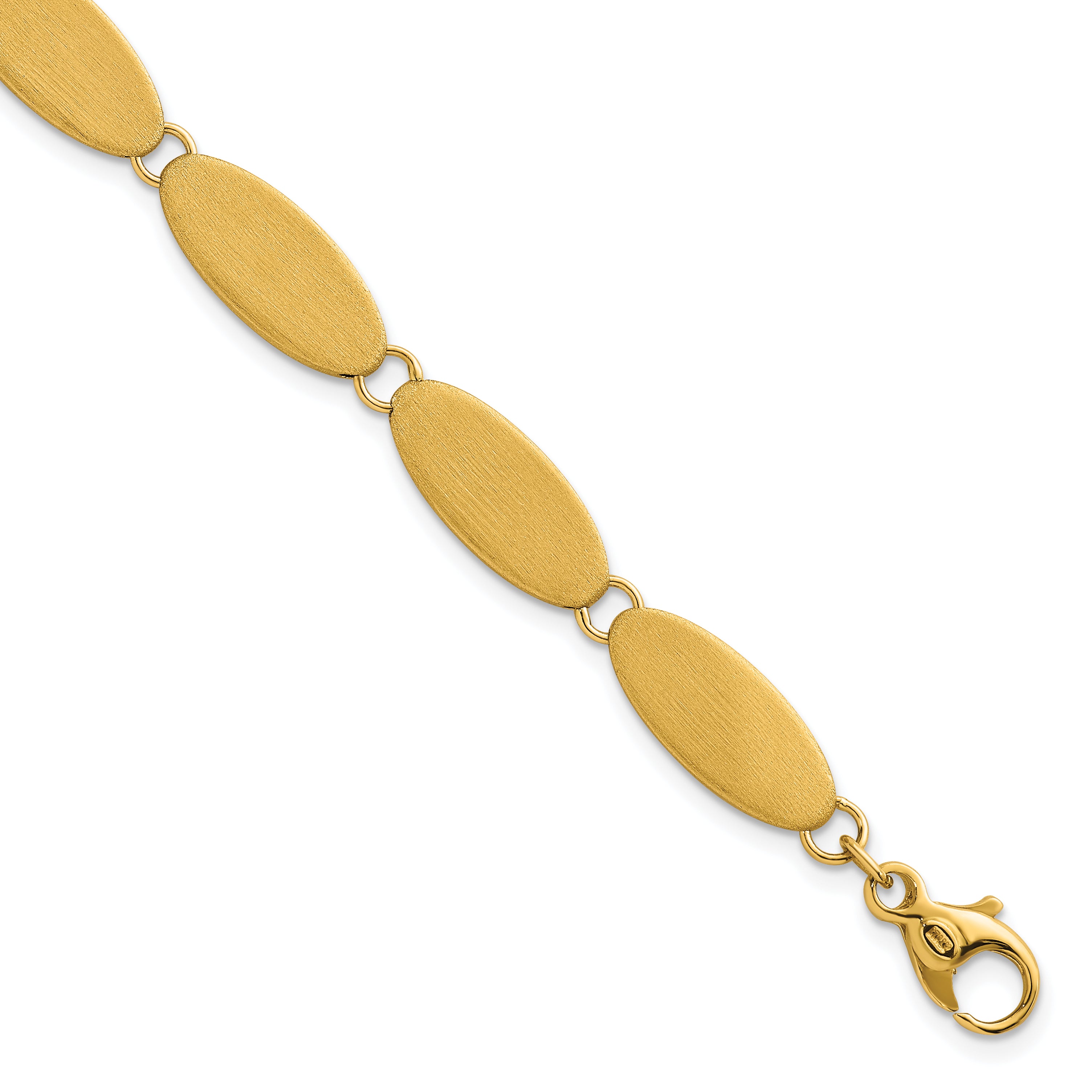 14k Brushed 8mm Fancy Ovals 7 inch Bracelet Main image