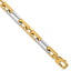14k Two Tone Polished 8mm Fancy Square And Rectangle Figaro 7.25 inch Bracelet
