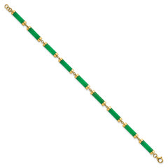 14K Polished 4.0mm Jade Bars 7 Inch Bracelet