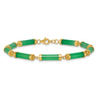 14K Polished 4.0mm Jade Bars 7 Inch Bracelet