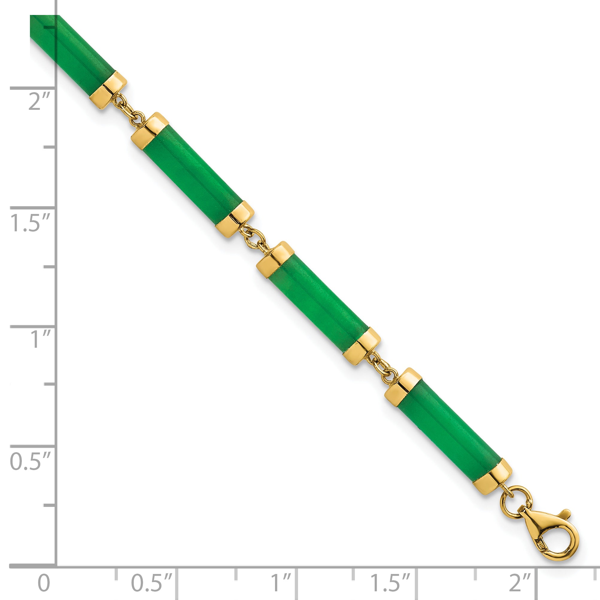 14K Polished 4.0mm Jade Bars 7 Inch Bracelet