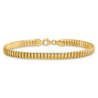 14K Polished 5mm Fancy Herringbone Link 7.5 inch Bracelet
