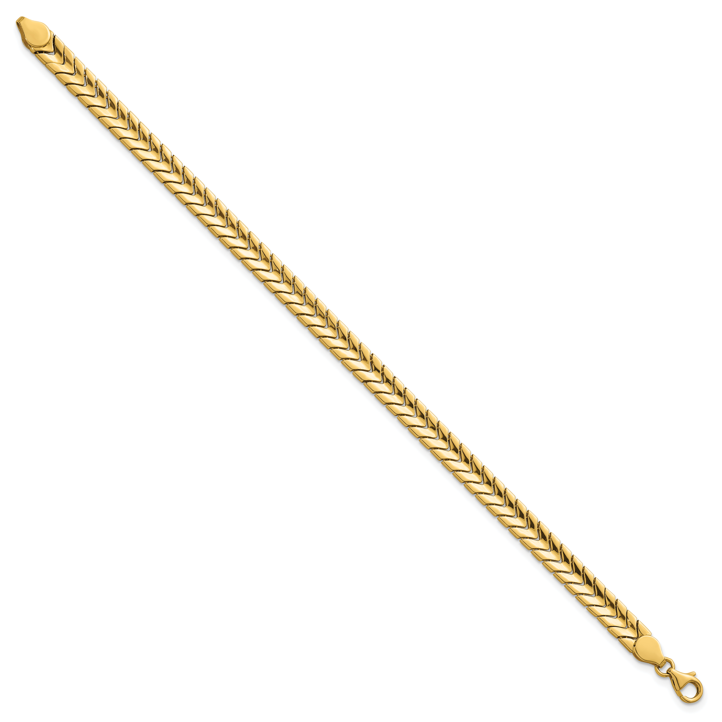 14K Polished 5.6mm Fancy Chevron Link 7.5 inch Bracelet Secondary image